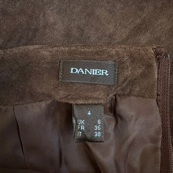 Vintage Suede Leather Boho High Rise Waisted Slit Column Hippie Bohemian 90s Y2K - Picture 5 of 9